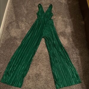 PrettyLittleThing Teal Pleated Dress